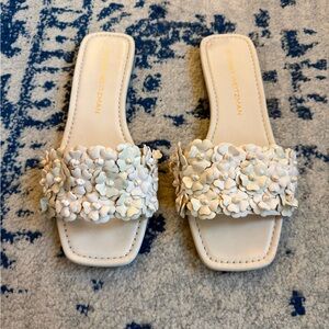 Stuart Weitzman Ivory Floral Sandals